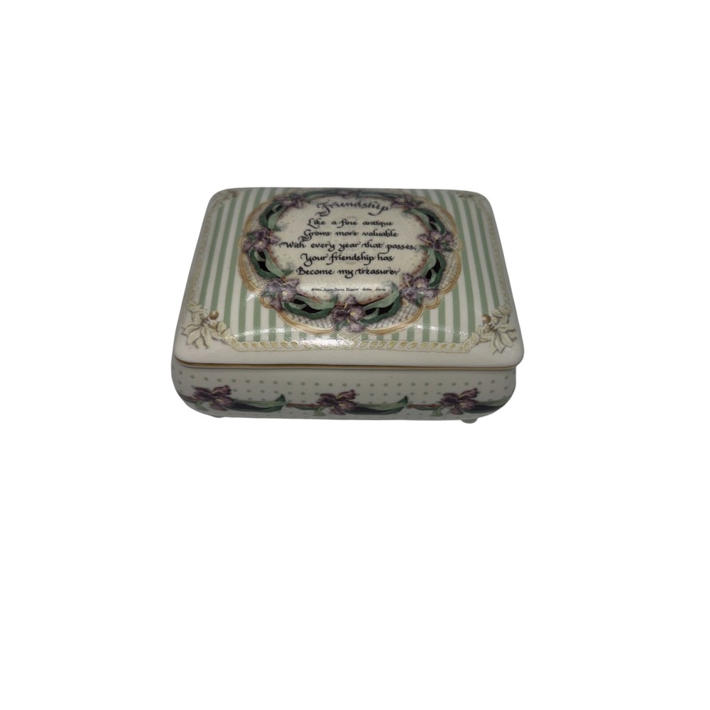 Audrey Jeannes Expressions Friendship Footed Trinket Box 2002